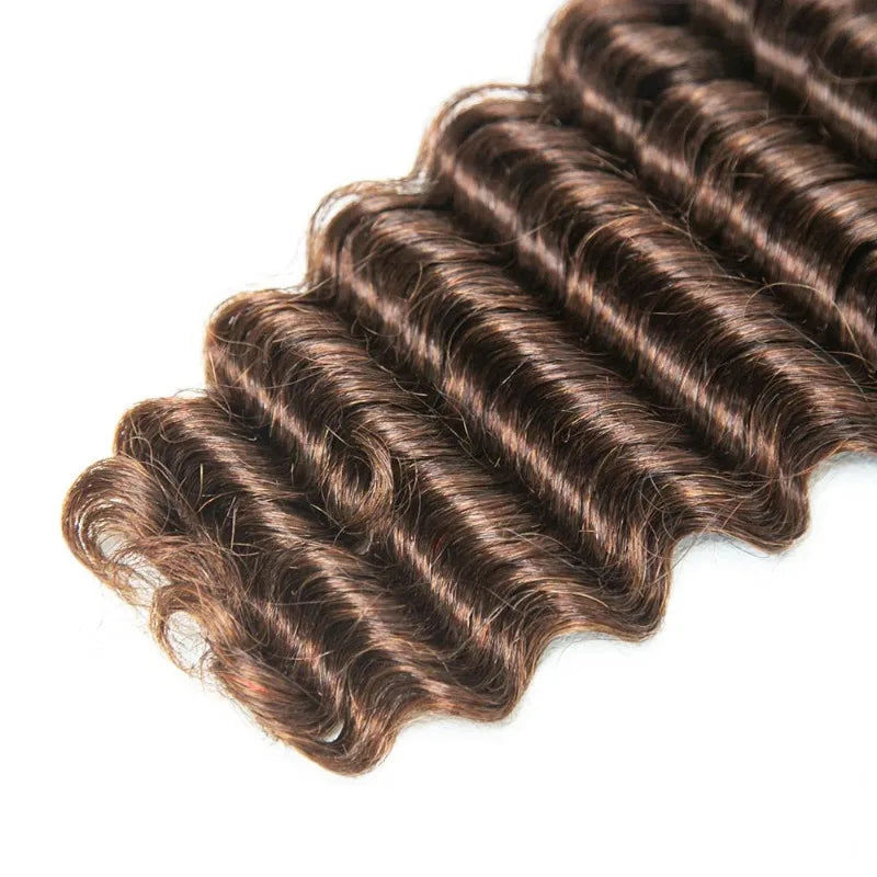 #2 Medium Brown Deep Wave Bulk Human Hair Extensions For Braiding 100g/PC Indian Remy Hair Deep Curly Bulks Boho Braids