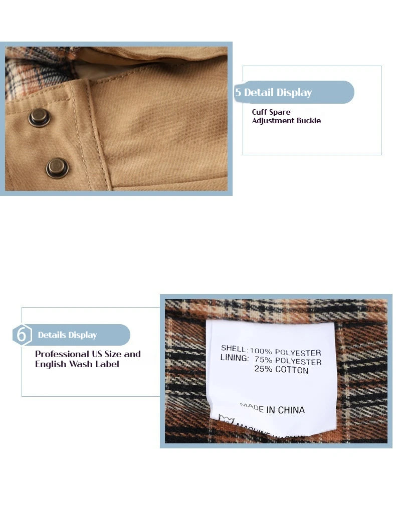 New Men's Retro Jacket Plaid Jacket Men's Western Style Lapel Jacket Men's Luxury Jacket Men's Winter Windproof Warm Jacket