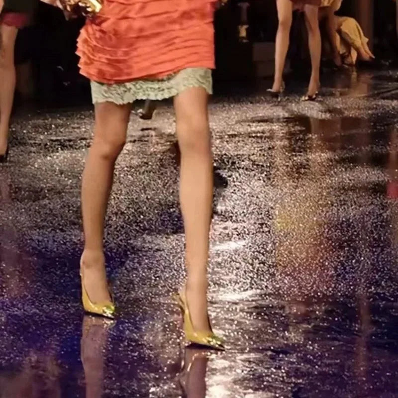 2025 Summer New Small Square Shaped High-heeled Gemstone Sandals for Banquets, Parties, Weddings, Sexy Plus Size Women's Sandals