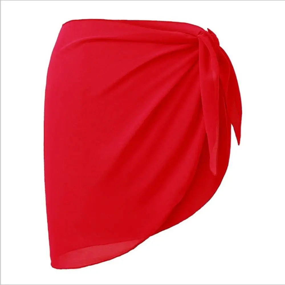 Soft Short Sarongs Chiffon Swimsuit Coverups Scarf Cover Short Skirt Wrap Sheer Summer Beach Bikini Women