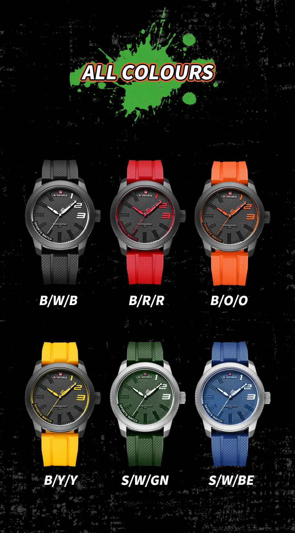 NAVIFORCE Top Luxury Brand Quartz Watch Men Silicone Strap Military Watches 30ATM Waterproof Wristwatch Relogio Masculino 2022
