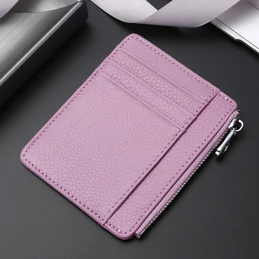 Universal Genuine Leather Card Case Multi-card Slot Ultra Thin Card Holder Simple Travel Card Organizer Men Women