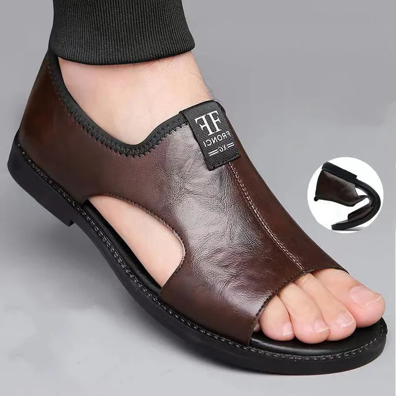 Brand Men's Sandals New Casual Shoes High Quality Soft Sole Men Slippers Outdoor Comfor Beach Shoes Leather Flat Sandals for Men
