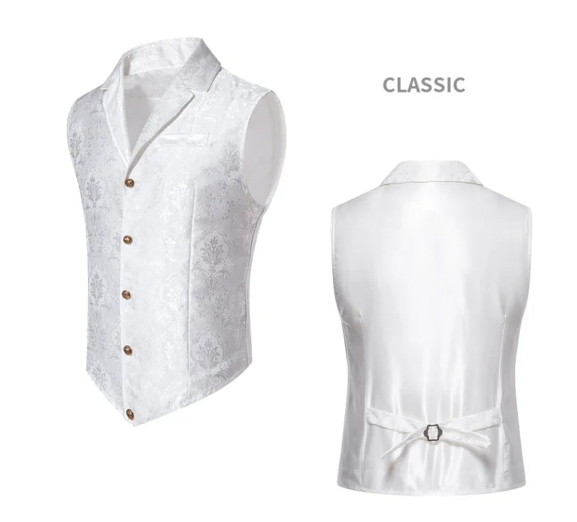 New Men Luxury Jacquard Suit Vest Thin Tops Red / Green  / Blue / Pink Fashion Male Wedding Prom Party Dress Waistcoat