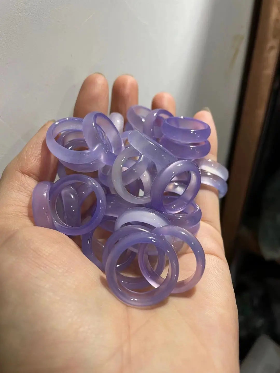 Natural chalcedony agate ring Chinese Vintage Rings for women's fashion ring fashion jewelry couple ring gift Charm Jewelry