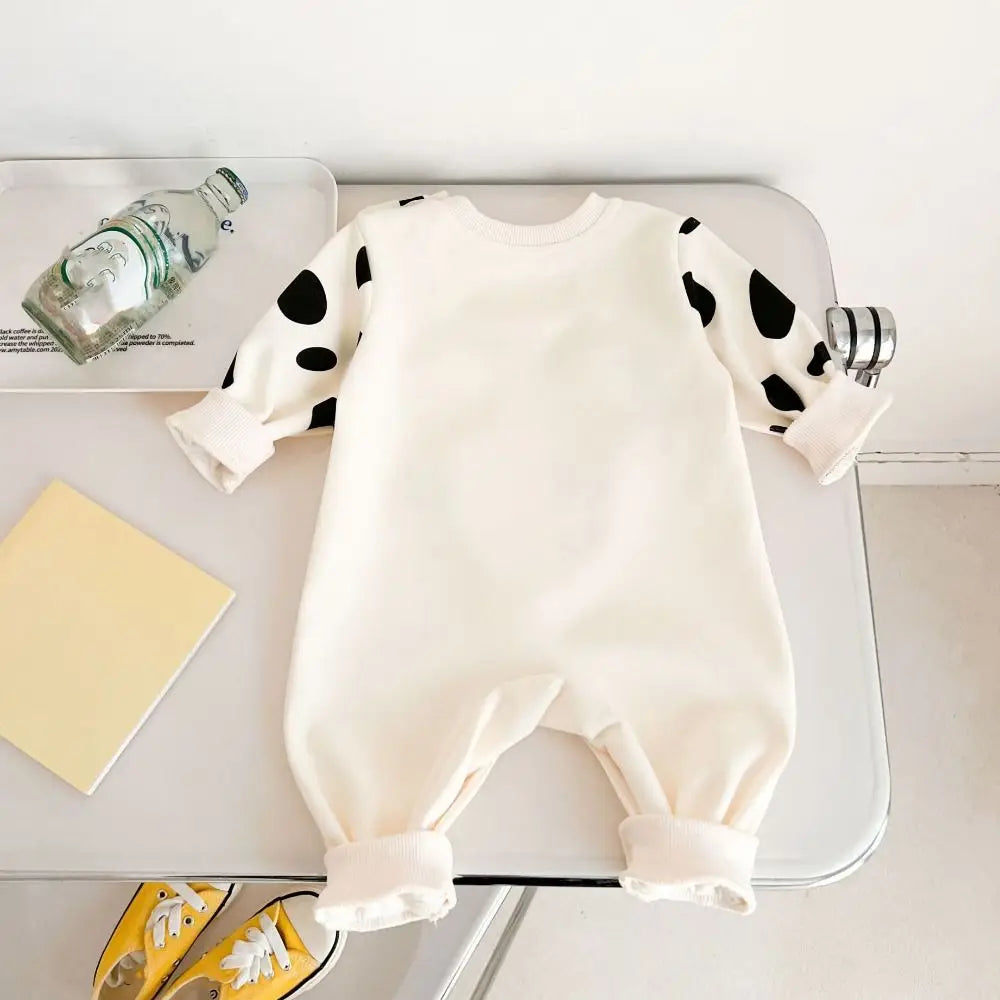 Kids Fashion Long Pants Cow Baby Romper Casual Outfit Infant False Two-pieces Jumpsuit Soft Cotton Newborn Jumpsuit Boy Girl