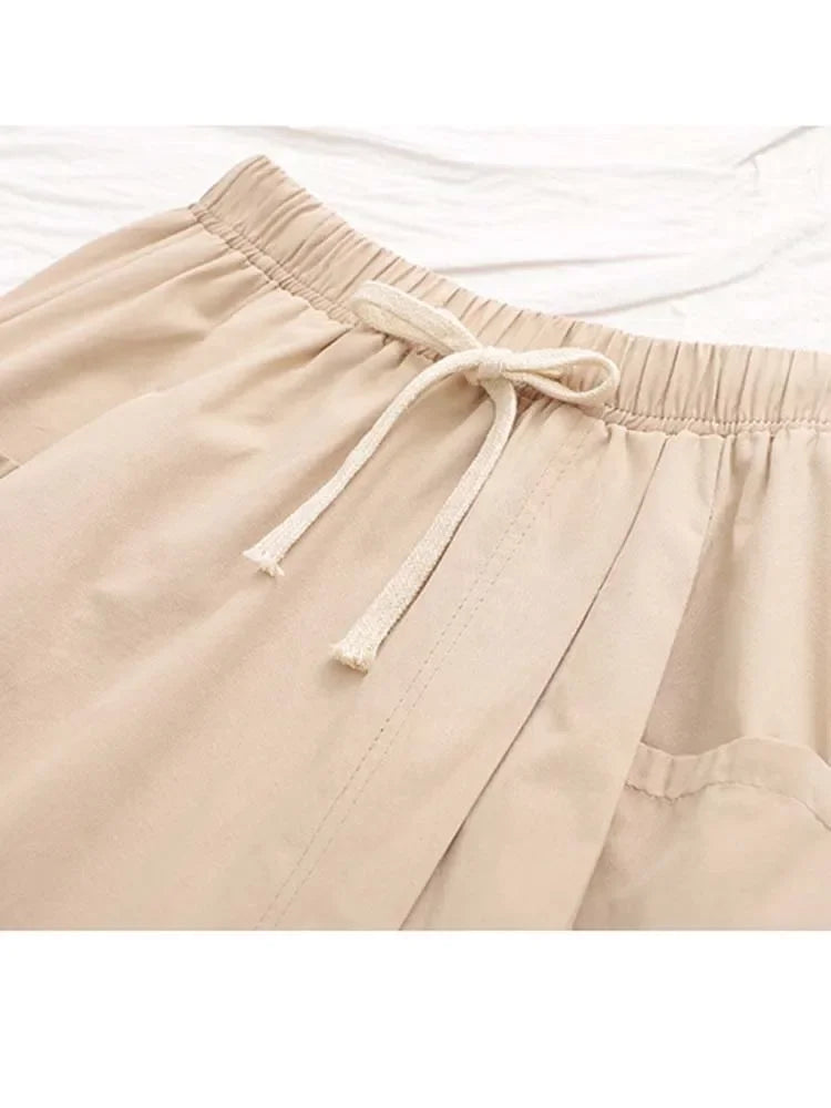 Elegant Vintage Women Skirt Summer Korean Style Solid Elastic High Waist Midi Long Skirt With Belt Female Office Ladies Wear