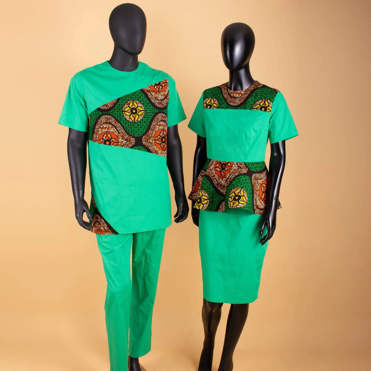 African Couples Clothing Outfits Men and Women Wear Wedding Party Ankara Wax Print Fashion AFRIPRIDE S20C010
