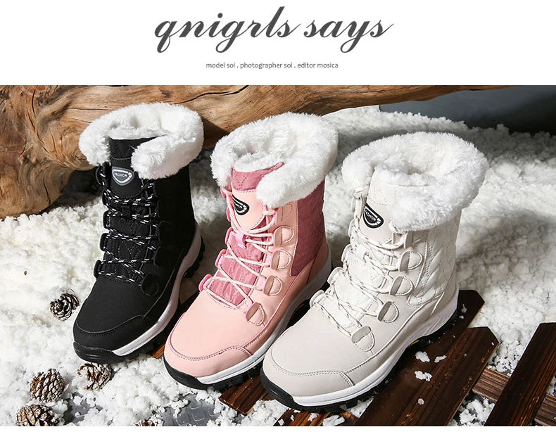 Winter New Women's Boots Plush Warm Women's Snow Boots Outdoor Non-slip Sneakers High Quality Waterproof Women Boots Botas Mujer