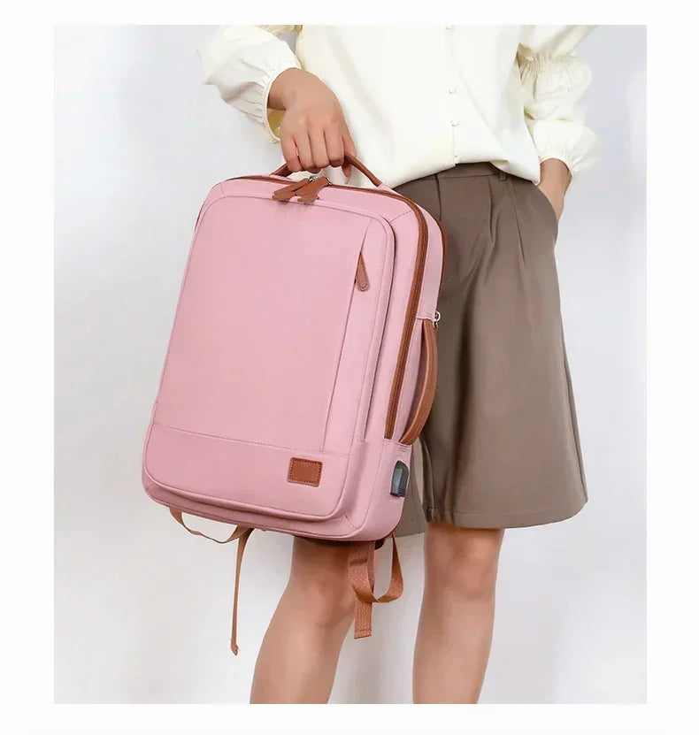 Women Business Backpack Waterproof Laptop Computer Pack Weekender Commuter Bag With USB Port College Student Bags Travel Daypack