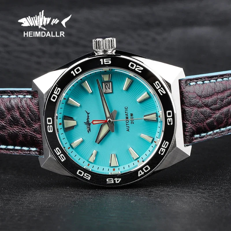 Heimdallr Monster Diver men Watch Frost Blue Dial Sapphire Crystal NH35 Automatic Mechanical 200m Waterproof Full Luminous Watch