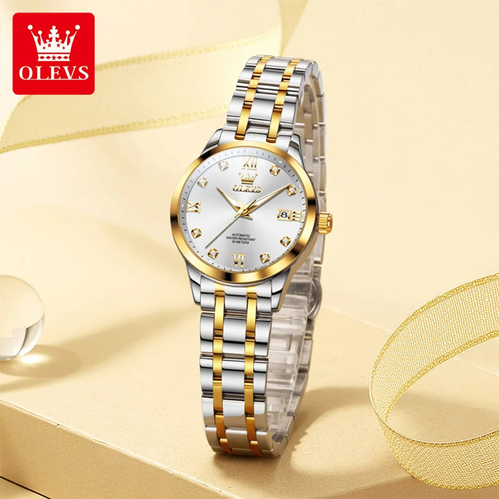 OLEVS 9946 Automatic Woman Watch Fashion Simplicity Ladies Watches Auto Date Waterproof Luminous Women's Mechanical Wristwatches