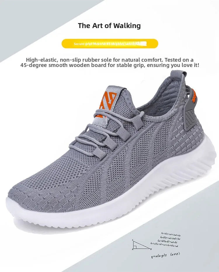 Spring New Fashionable Men's Running Shoes Leisure Style Youth Trendy Sports Shoes Low Top round Toe Rubber Outsole Mesh Lining