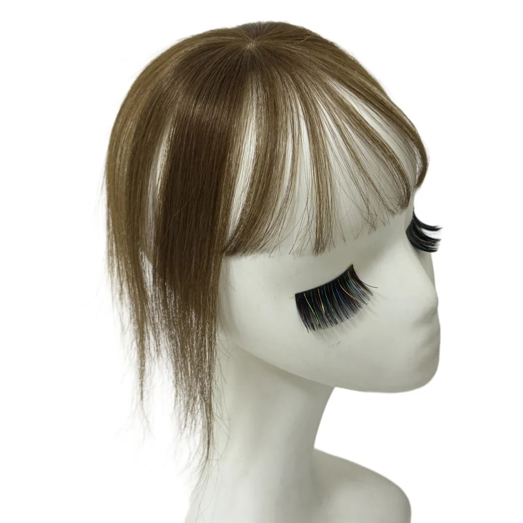 360° Coverage Natural Black Human Hair Bangs Clips in Hairpieces for Women False Natural Bangs with Thinning Hair Extensions