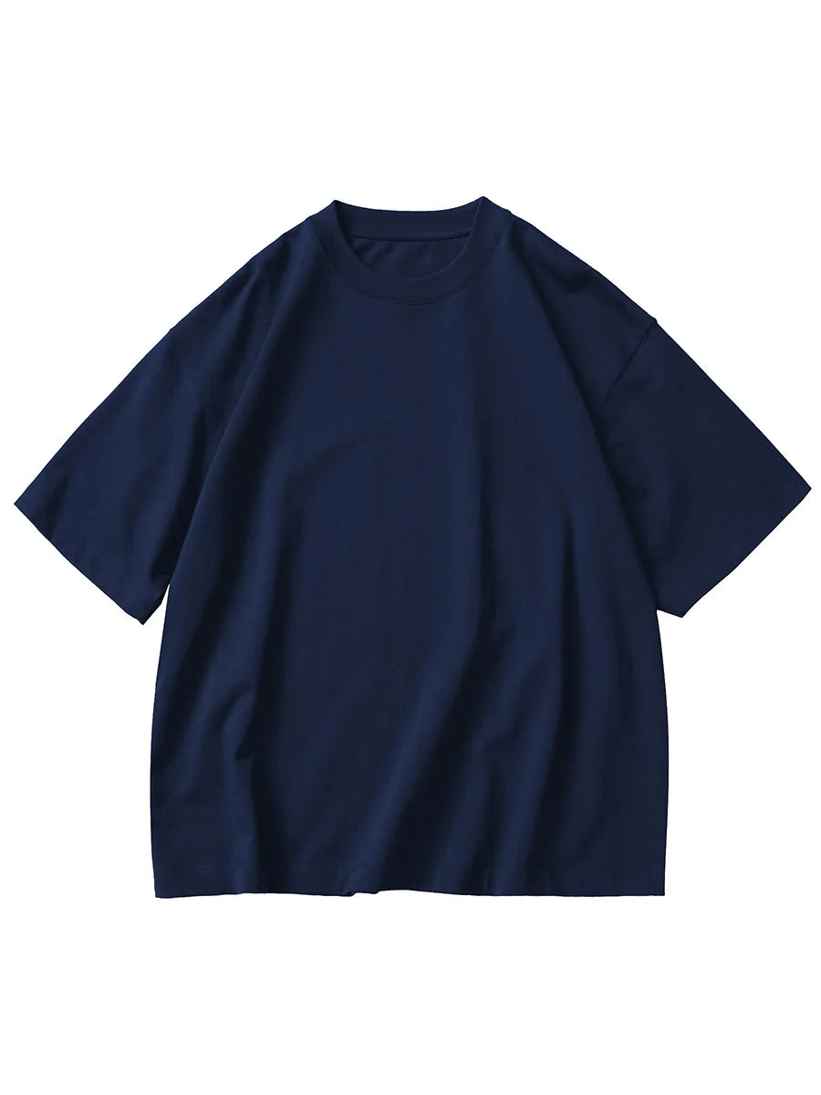11.29oz 320Grams Heavy Cotton Weight Oversized Loose Men T-shirt Solid Color Drop Shoulder Short Sleeve High Quality