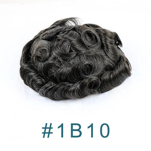 Durable Q6 Blonde Brown Bleached Knots Breathable Lace Grey Black 1B40 1B65 1B80 Men's Wig Human Hair Toupee Prosthesis For Men