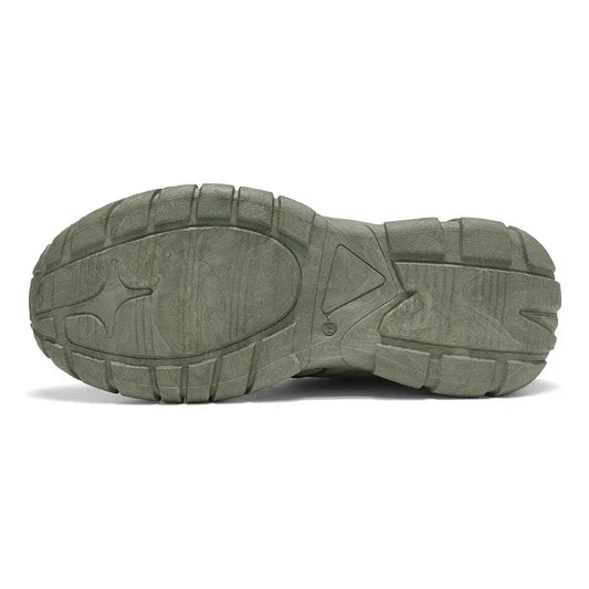 Running Shoes Men's Comfortable Thick Soled Shoes 2025 Popular Lace Up Vulcanized Shoes Green Casual Sports Zapatillas Di Marca