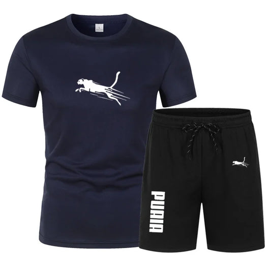 2026 Summer Sports Set Men's 2-piece Set Men's Leisure Sports Set Running, Training and Exercise