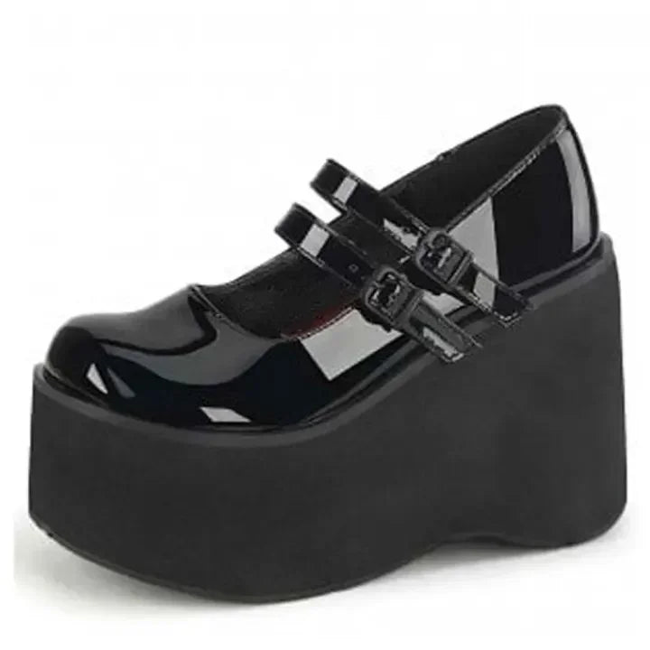 Women Pumps Super High Heel Platform Wedge Spring Ladies Sandals Belt Buckle Classic Sweet Punk Female Lolita Shoes