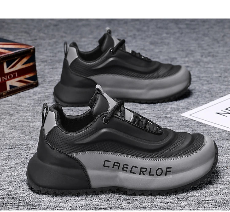 Men's Low-Top Fashionable Color-Blocked Casual Sneakers, with Comfortable Lining, Non-Slip and Wear-Resistant, Height-Increasing Thick Sole, Dual-Purpose Sports and Casual Shoes