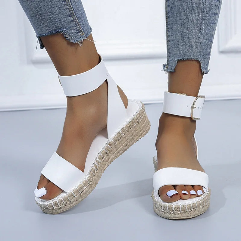 Women's wedge sandals comfortable optical sole large size spring and summer women's shoes hot sale 2024