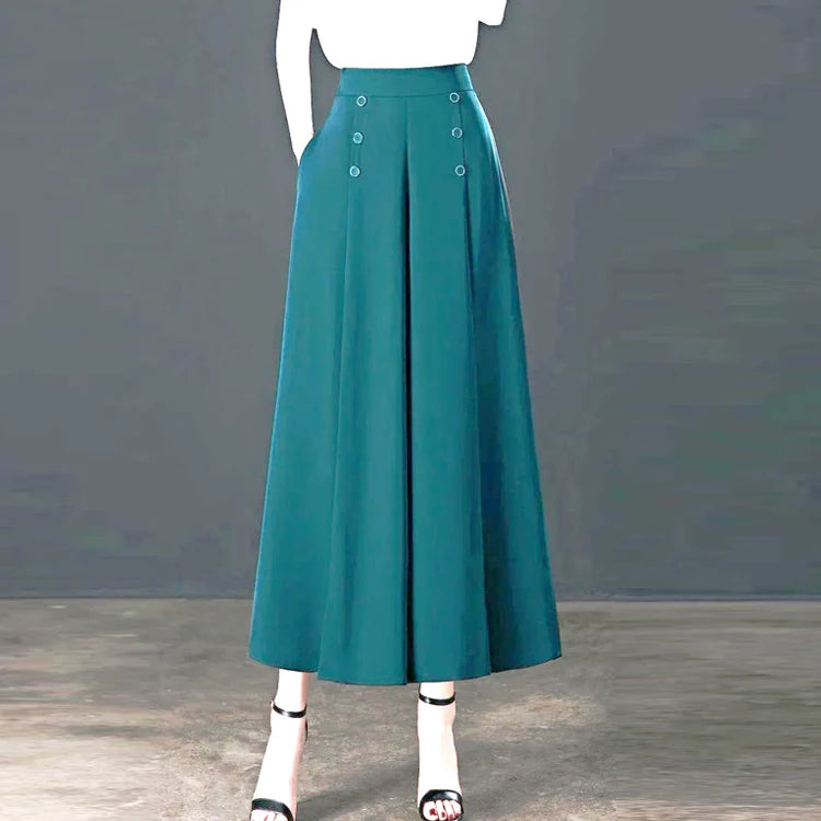 Women's Nine Loose Skirt Pants Draped Wide Leg Pants Spring Cool High Waist Slim Fashion Big Leg Pants Street Lounge Trousers
