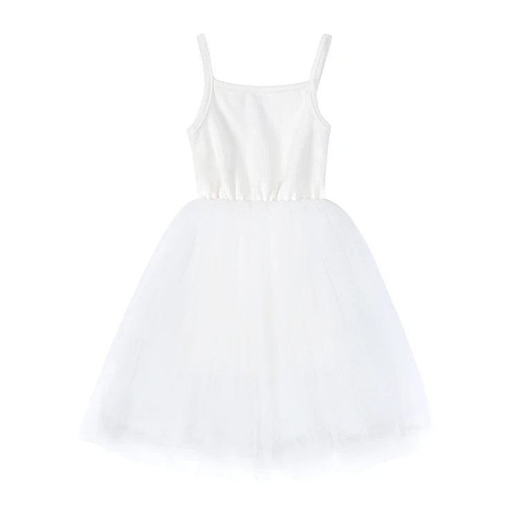 Fashion Cute Girls Casual Dresses Solid Color Sleeveless Suspenders Girls Dress Summer Kids Dresses for Girls 1-8 Years