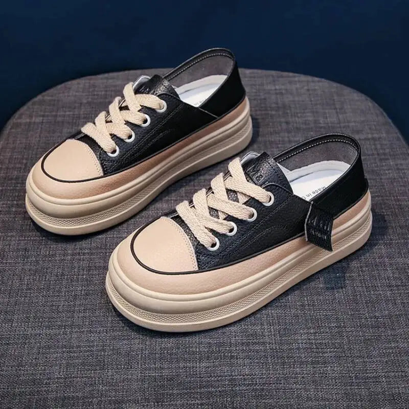 2025 New Women's Shoes Platform Sneakers Walking Fashion Lace-up High Quality Comfortable Women Running Shoe