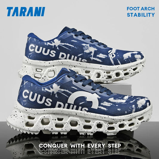 Running Shoes for Men Women Hollow Perforated Cushion Shock Absorbing Outdoor Hiking Sneakers Casual Chunky Walking Trainers