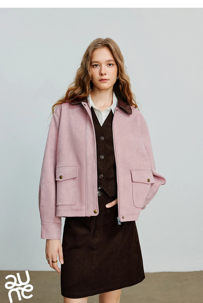 TOYOUTH Women Midi Skirt 2025 Autumn New Retro Corduroy Elastic Waist Pure Cotton A Line Mini Skirt