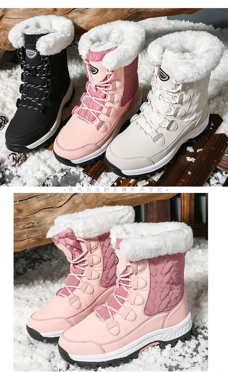 Winter New Women's Boots Plush Warm Women's Snow Boots Outdoor Non-slip Sneakers High Quality Waterproof Women Boots Botas Mujer