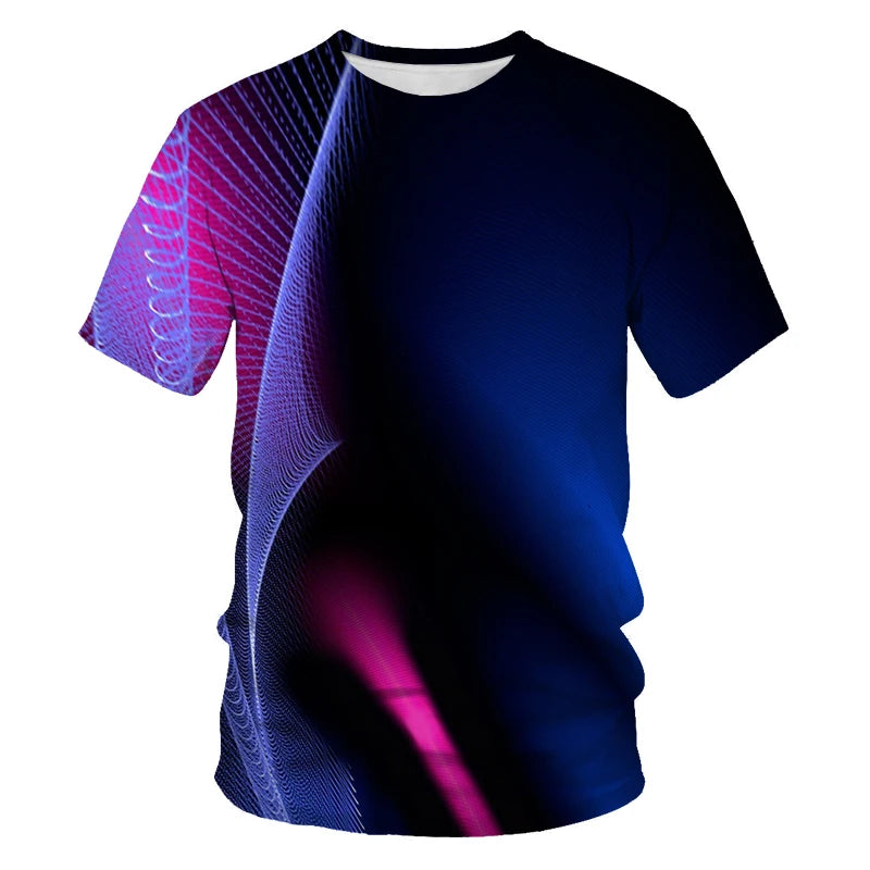 Summer Fashion Colour Light Spectrum Men T-shirt New Casual Printing Fun Tees Trend Personality Leisure O-neck Short Sleeve Tops