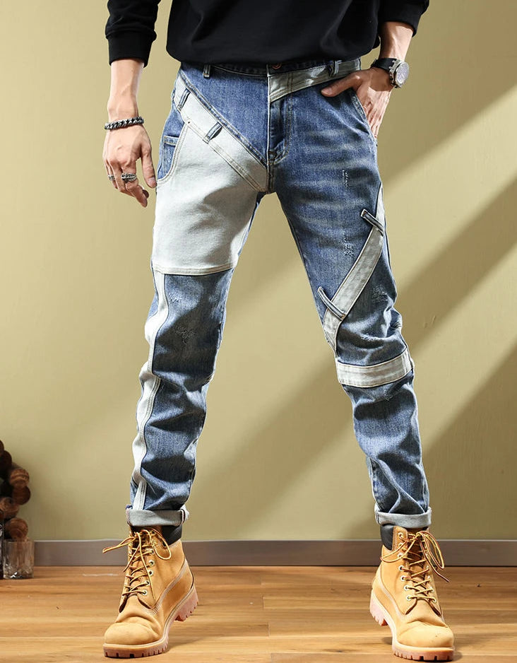 Jeans for Men Tapered Harem Mens Cowboy Pants Stylish Trousers Slim Fit Boot Cut Luxury Casual Loose Stretch Harajuku Elastic Xs