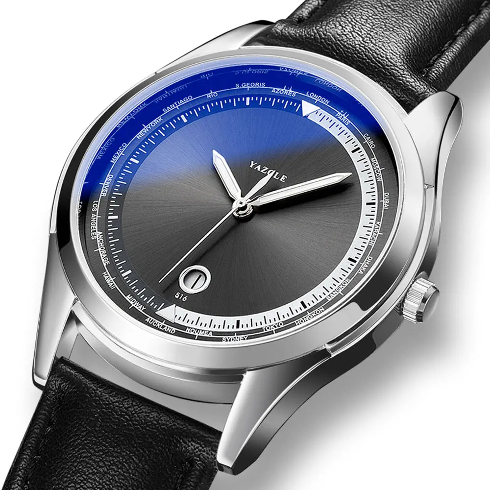 YAZOLE Men's Watch Minimalist Luxury Quartz Man Watch Original Leather Strap Waterproof Calendar Watches Relogio Masculino