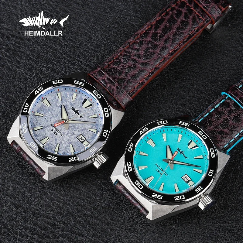 Heimdallr Monster Diver men Watch Frost Blue Dial Sapphire Crystal NH35 Automatic Mechanical 200m Waterproof Full Luminous Watch