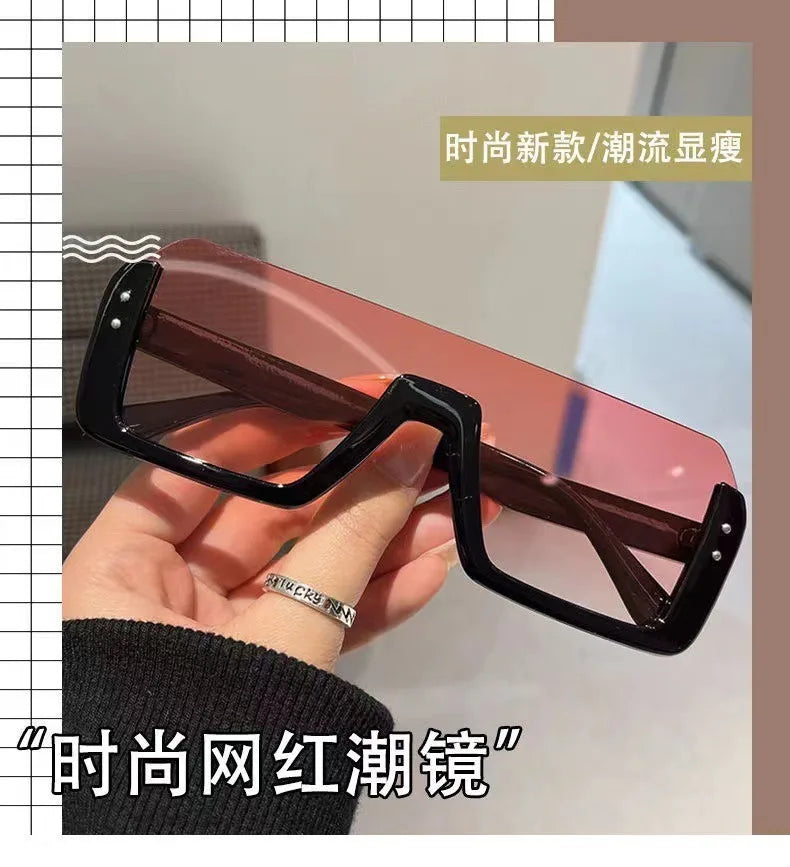 Vintage Sunglasses Women Men Half Frame Square Sun Glasses Female Retro Sunglasses ﻿for Male Eyewear Eye Glasses Sunglasses BAZAARHUBO