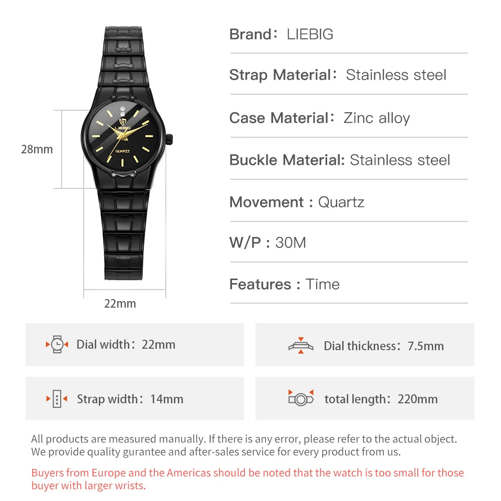 LIEBIG Fashion Quartz Women Wristwatch Female Luxury Stainless Steel Strip Original Waterproof Ladies Clock Watches Reloj Mujer