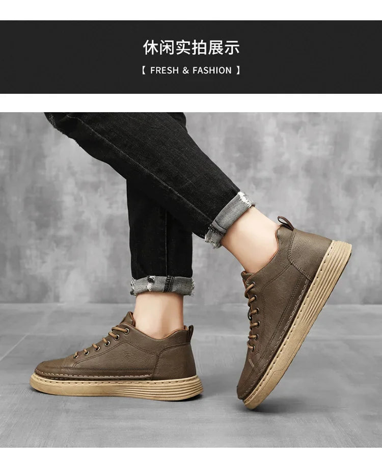 Man's Sneakers New Breathable Business Men Casual Shoes Autumn Non-slip Designer Black Leather Shoes for Men Zapatos Para Hombre