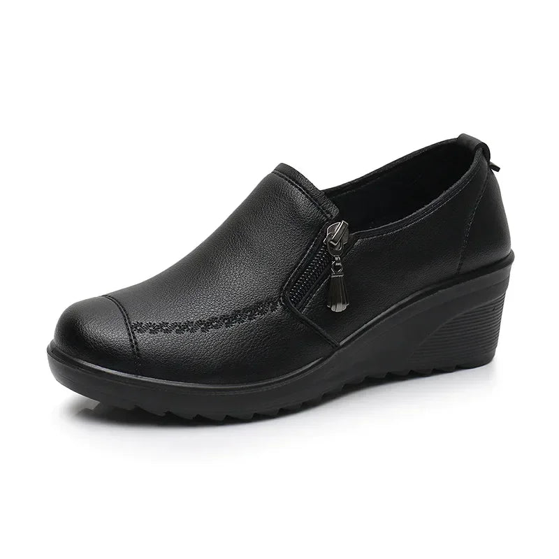 2025 New Women's Shoes Fashion Womens High Heels Shallow Wedges Moms Shoes Summer Breathable Casual Shoes Zapatos Para Mujeres