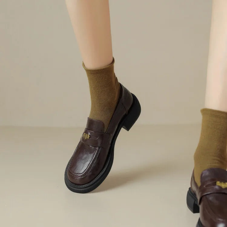 Loafer  Ladies' leather shoes  Flat heel  Genuine leather sheepskin Commuting shoes  commercial  Ladies' loafers  comfort