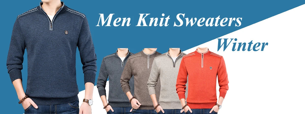 Autumn Winter Men's O-Neck Sweater Casual Men Warm Cashmere Knitted Pullover Men Classic Loose Knitwear Sweaters Clothing