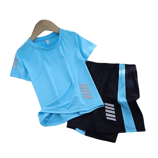 Kids Quick-Dry Summer Sportswear Set Casual Cool Sport Clothes for Boys And Girls Sizes 120-170