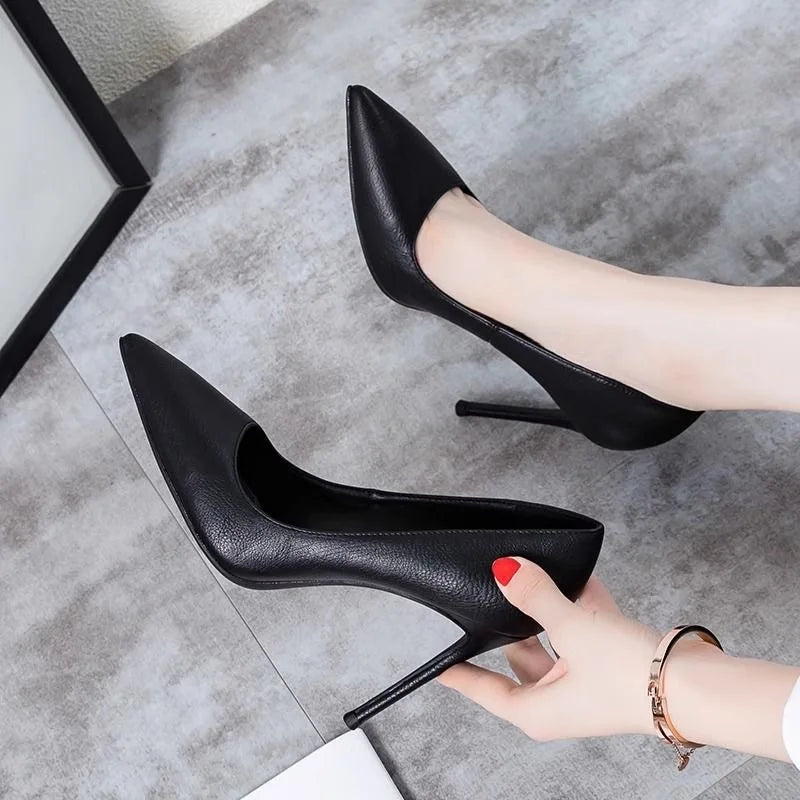 Purple Women Shoes Thin Stiletto Banquet Wedding Shoes 6-10cm Fashion High Heels Plus Size Sexy Pointed Toe Ladies Work Shoes