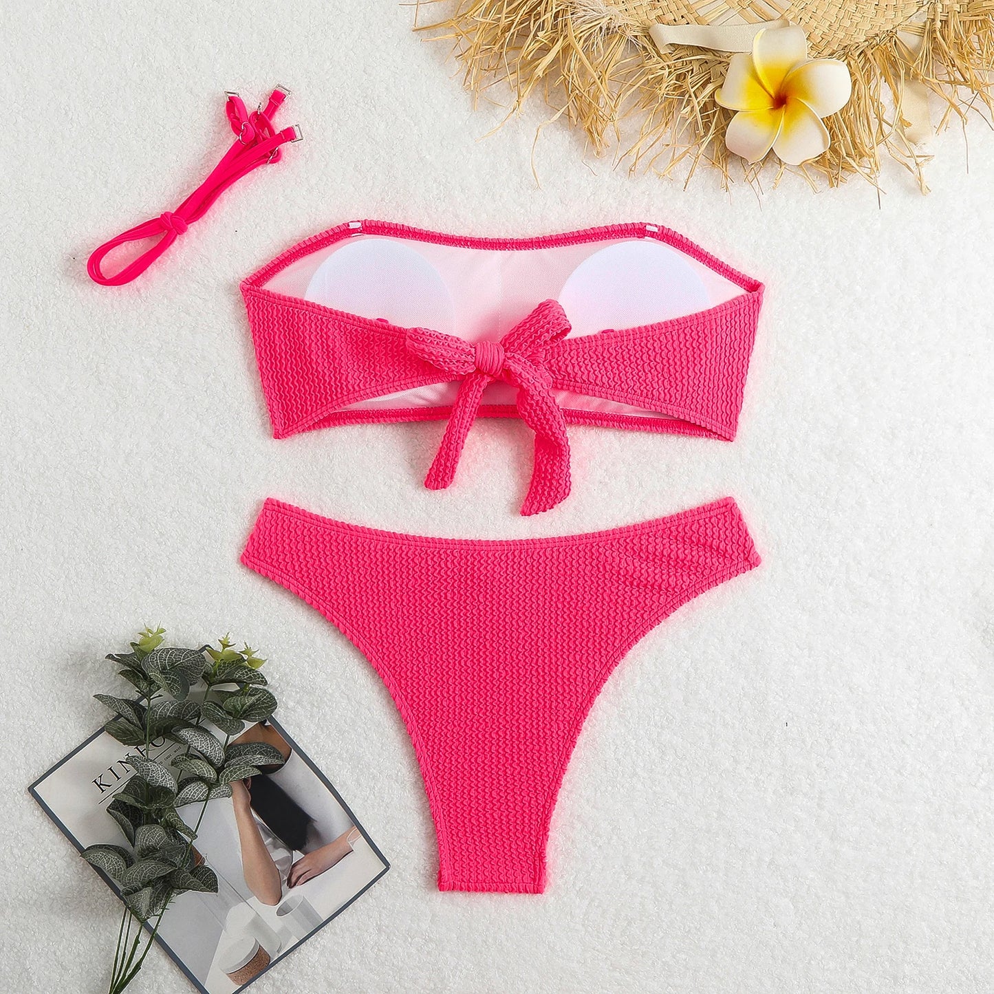 2026 Bikinis Sexy Bandeau Swimsuit Women Solid Swimwear Female Bathers Bathing Swimming Swim Suit Beachwear