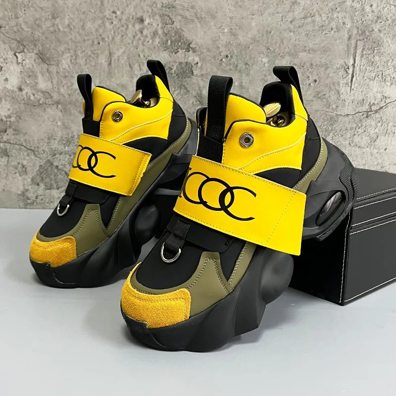 Men's Sport Shoes Comfortable Casual Running Shoes 2026 Spring Autumn Thick Bottom Heightening Korean Style Versatile Dad Shoes