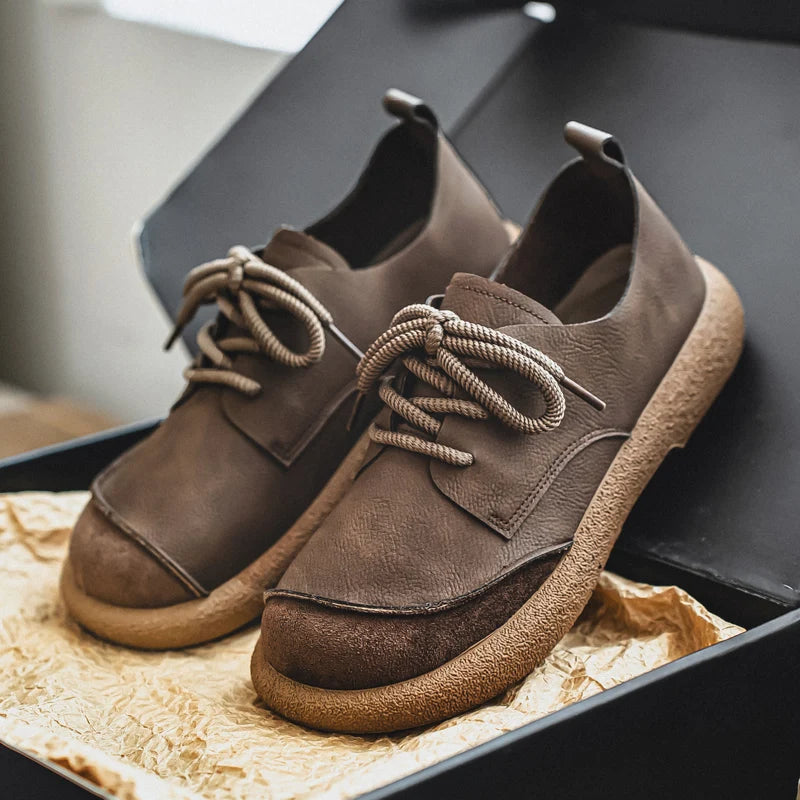 Luxury Brand Men's Casual Shoes Fashion Handmade Walking Shoes Lightweight Leisure Footwear Outdoor Sneakers Leather Work Shoes