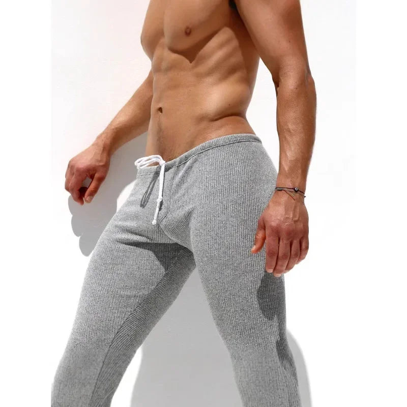Soft and Comfortable Small Foot Pants Autumn & Winter New Men's Casual Elastic Knitted Pants Mens Slim-fit Elastic Fitness Pants