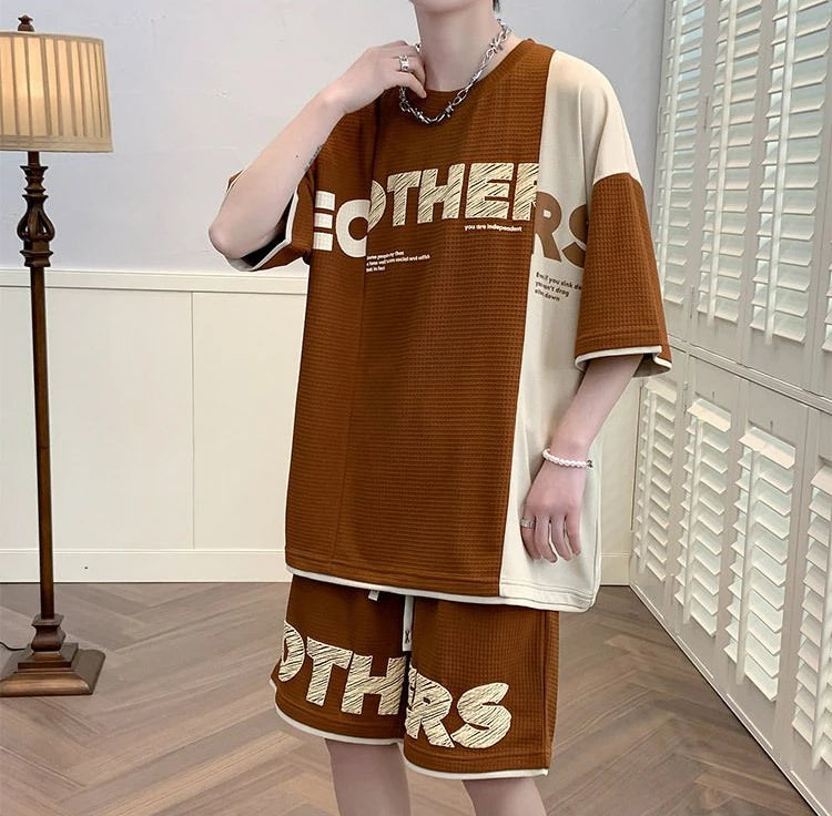 Top Shorts Sets Man Casual Sports Suits 2025 Trend Tracksuit Basic Summer Print T Shirt Original Brands Jogging Men's Clothing O