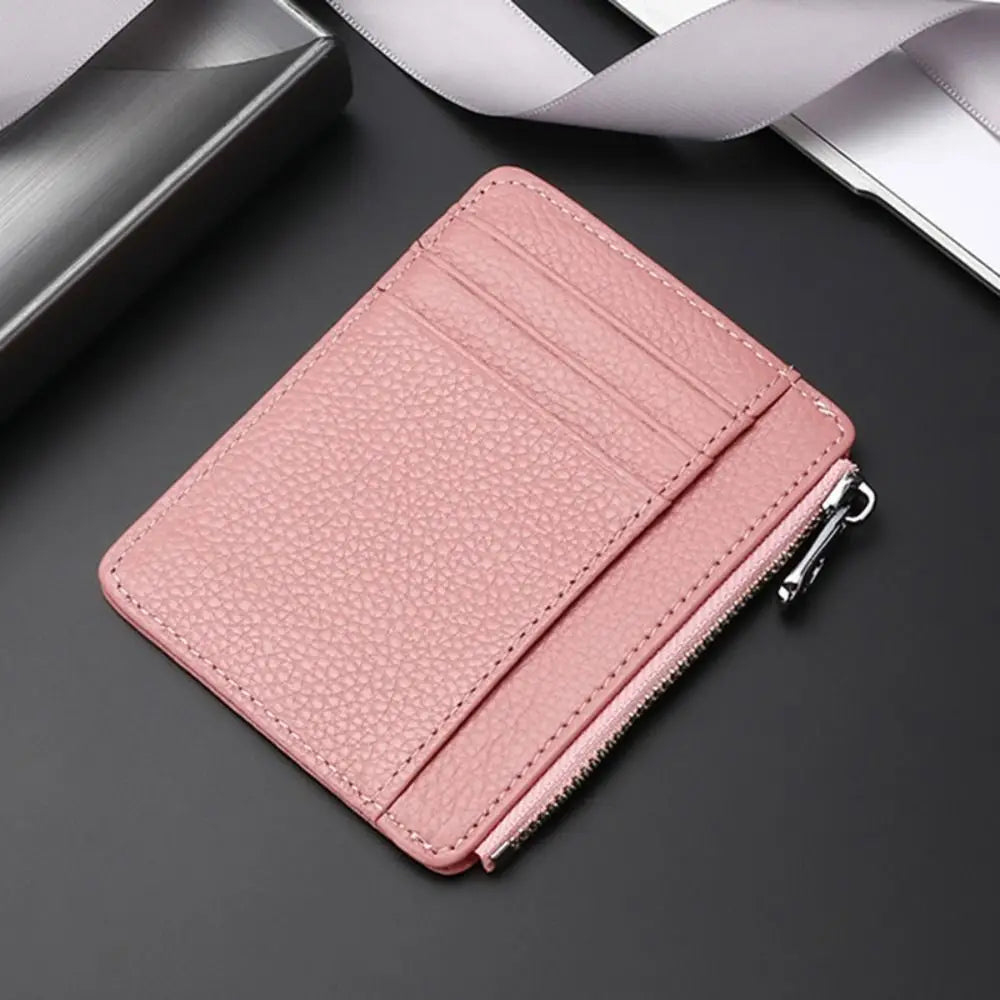 Universal Genuine Leather Card Case Multi-card Slot Ultra Thin Card Holder Simple Travel Card Organizer Men Women