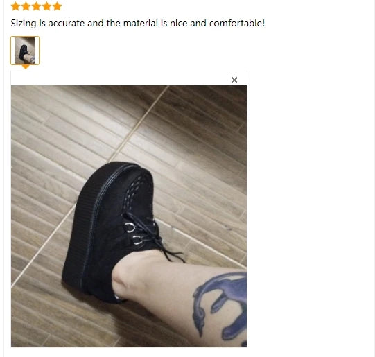 Black Harajuku Shoes Classic Lace UP Wedge Heels Platforms Creepers Punk Shoes Casual High Heels Women Platform Shoes